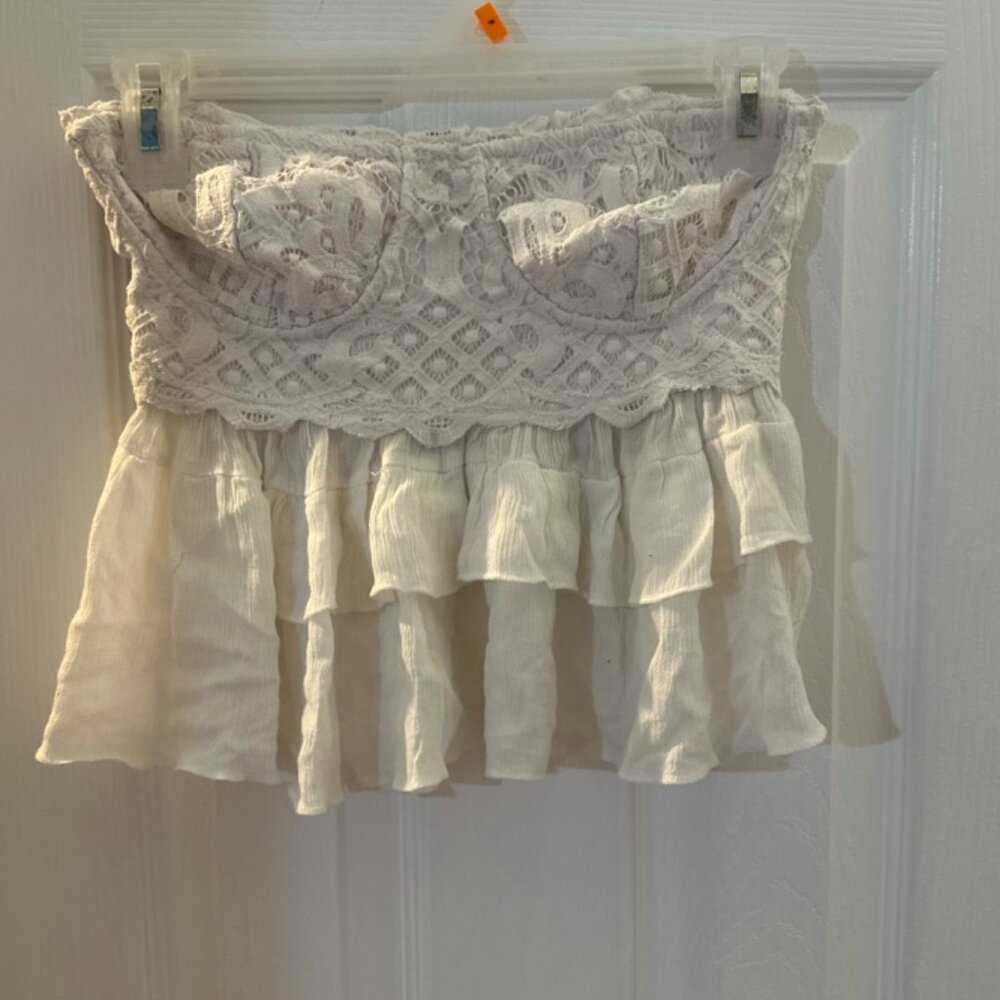 White Intimately Free People Lace Tube Top